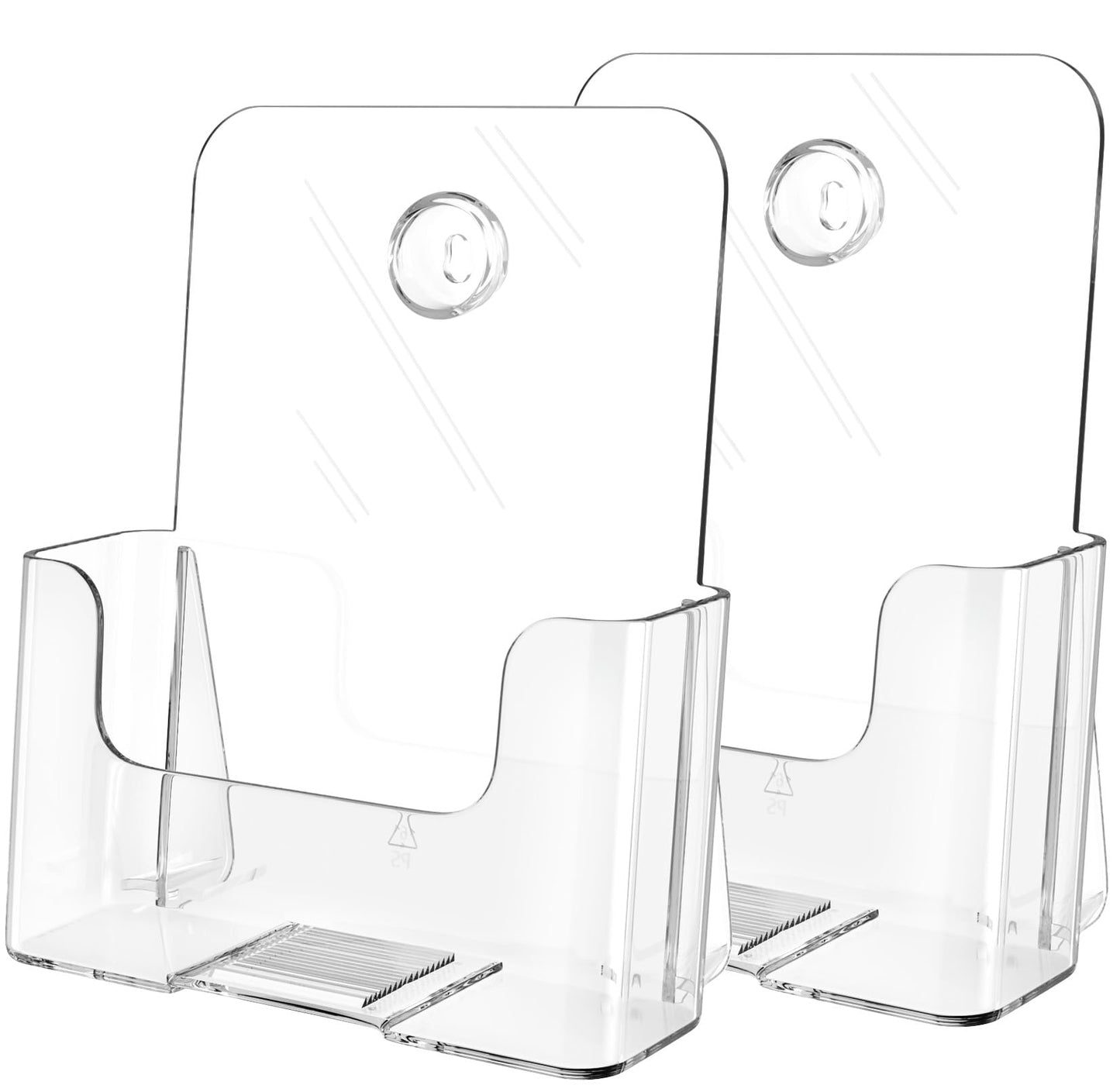 MaxGear Acrylic Brochure Holder 6 x 8 inch, Display Stand Plastic Clear Flyer Holders for 5.5 x 8.5 inch, 5 x 7 inch Menu, Literature, Trifold Pamphlet, Magazine, Countertop or Wall Mount, 2 Pack