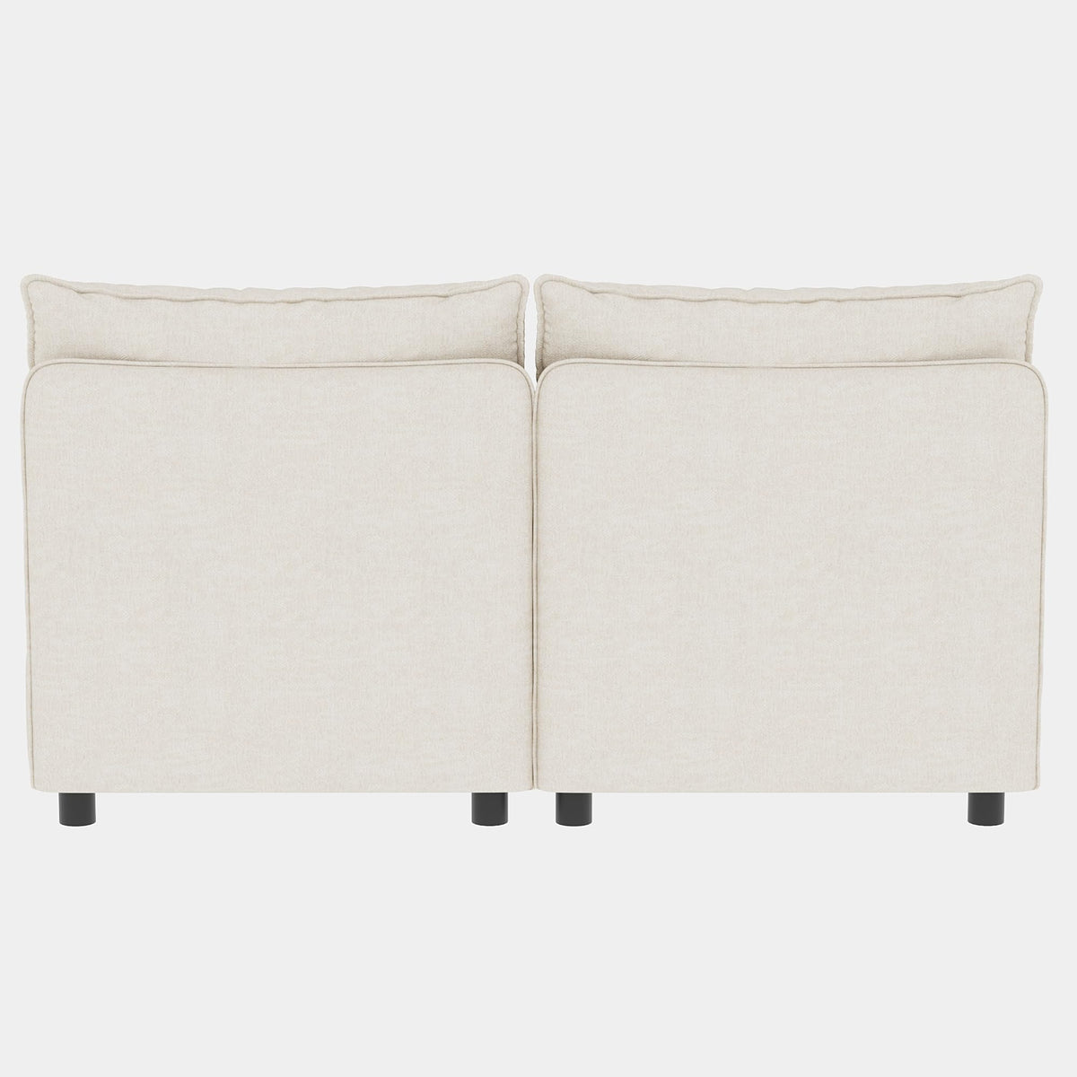 GDFStudio 2 Pieces Armless Loveseat Sofa with Storage, Convertible Small Couches for Small Spaces with Back Cushions, Modular Fabric Deep Seat Home Sofa for Living Room Office Apartment, Beige
