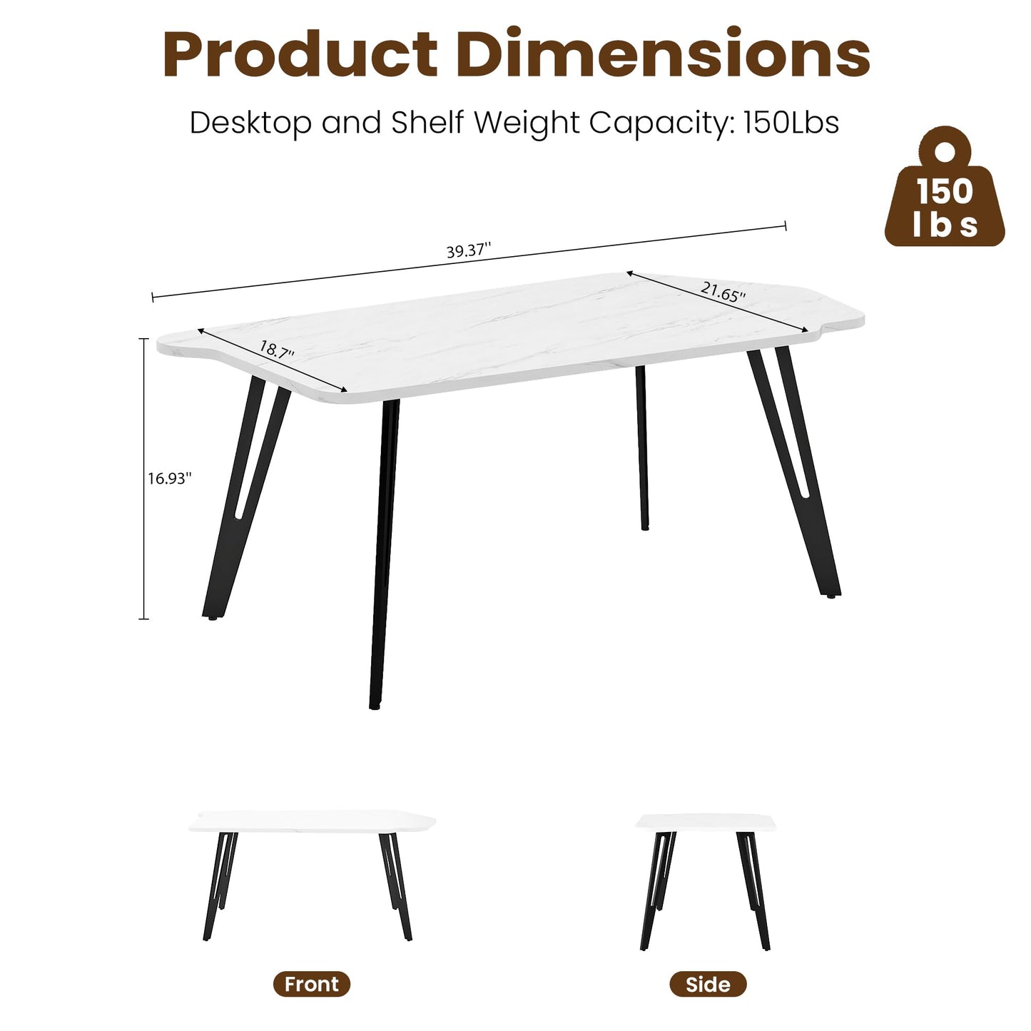 Manora Irregular Marble Pattern Coffee Table, Modern Small Center Table with Unique Shape Top, Faux Marble Wood Table for Living Room, Home Office, Apartment, Minimalist Accent Tea Table