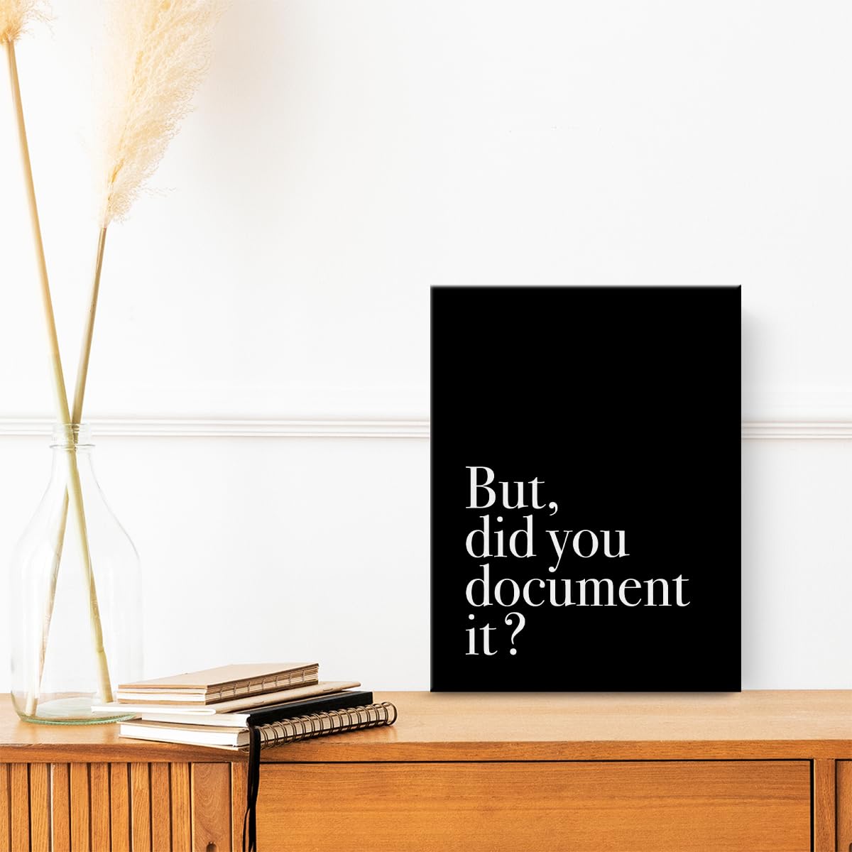 Canvas Wall Art: Framed Paintings for Office & Living Room - Employee Appreciation Gifts - Humor & Funny Themes - Black