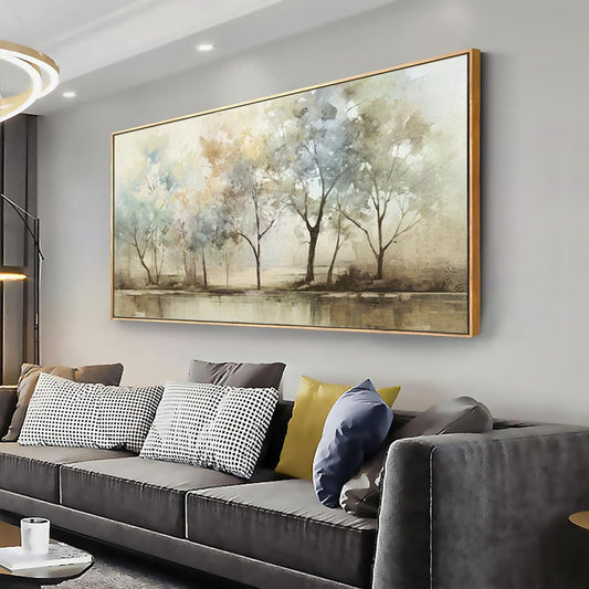 VHMING Abstract Wall Art Artwork Retro Trees Pictures Decor Canvas Painting Framed Ready to Hang Living Room Bedroom and Office Wall Decor 20x40 Inch