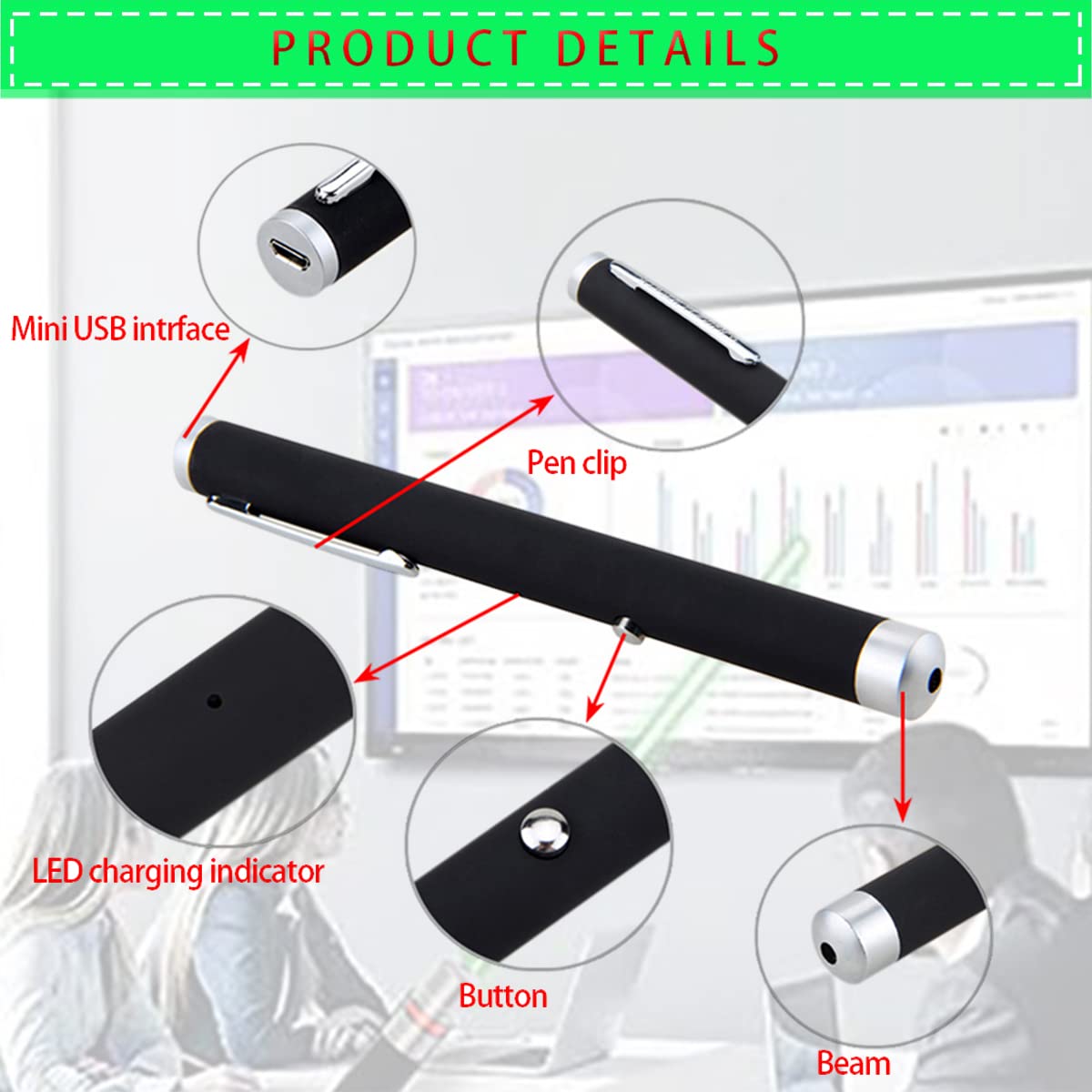 Ailite Whiteboard Indicator, USB Lecture Presenter, Suitable for Teaching lectures, Showroom presentations and Sales Guidance