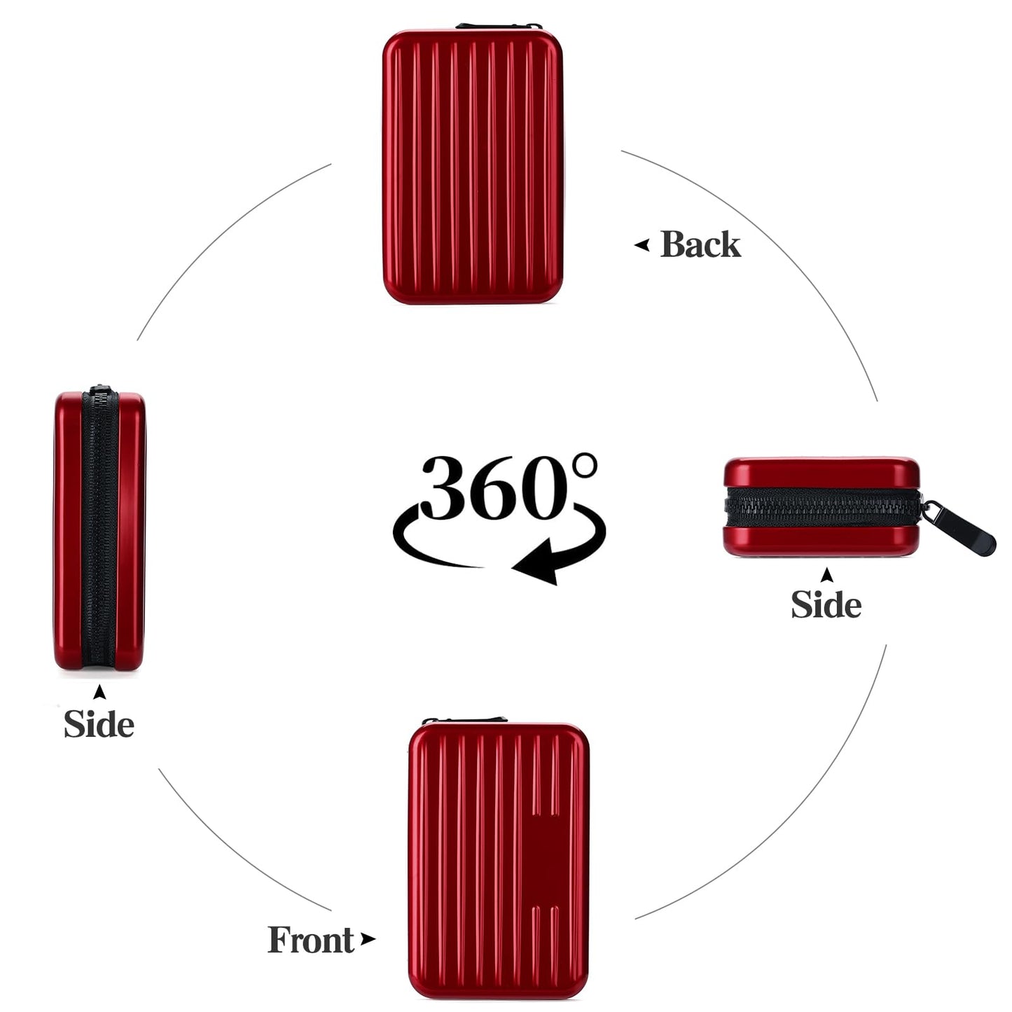 LOUEBICA Credit Cards Holder for Women RFID Blocking Aluminum Zipper Wallet Business Card Case Metal ID Case for Men