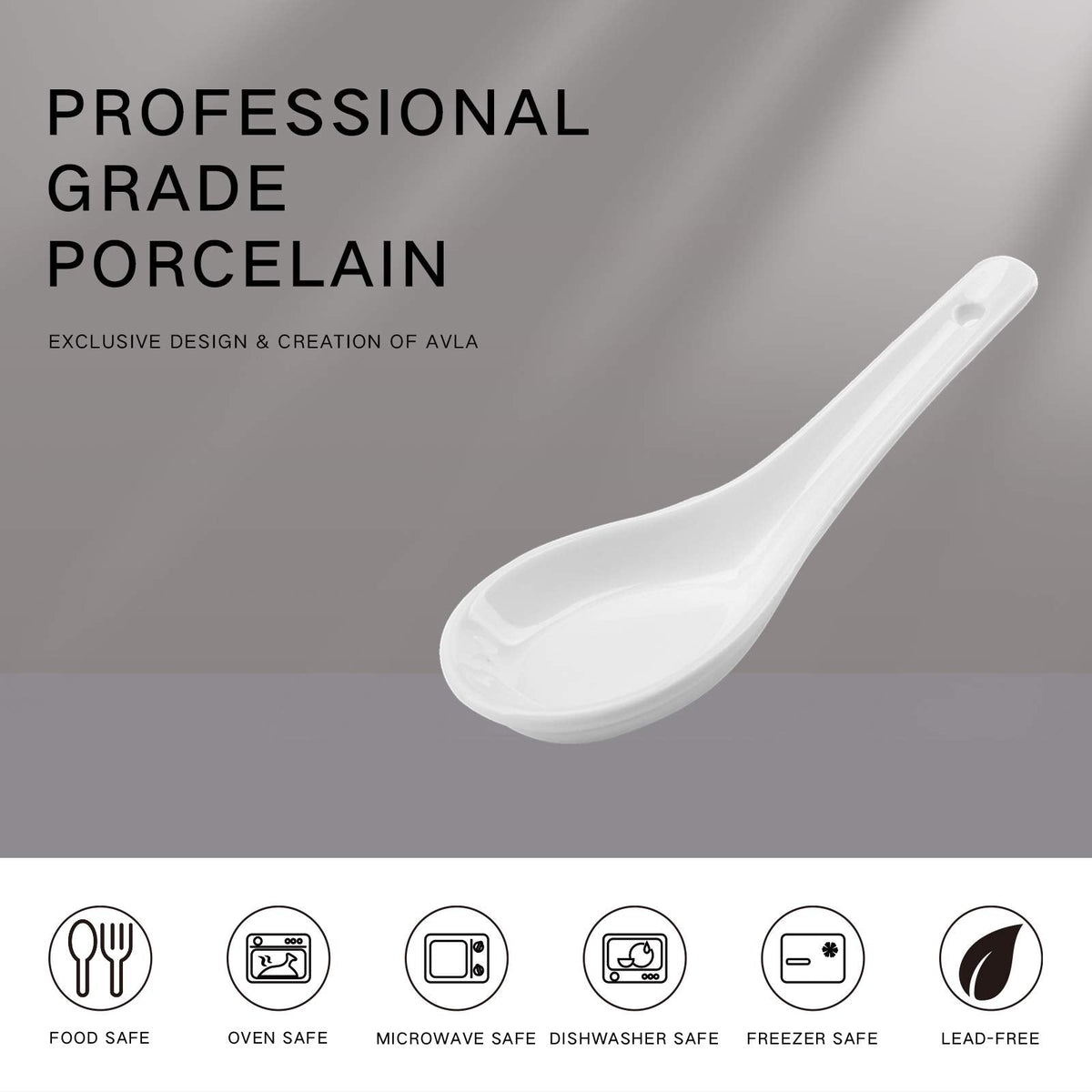 Yopay 24 Pack Soup Spoon Ceramic Asian Ramen Spoons, 5 Inch Small White Porcelain Spoons, Dessert Spoon for Kids Adults Appetizer Wonton Dumpling Miso Pho Macaron, Dishwasher Safe, Oven Safe