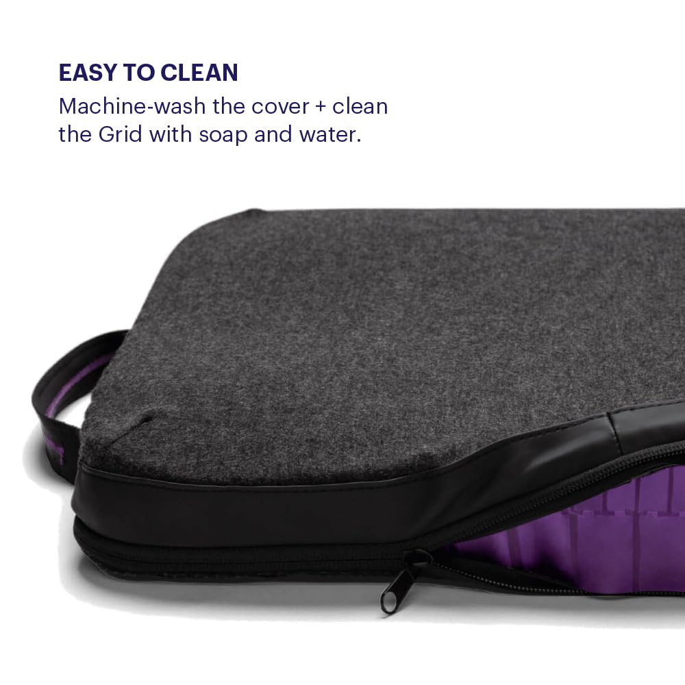 Purple Double Seat Cushion | Pressure Reducing Grid Designed for Ultimate Comfort | Designed for Office Chairs | Made in The USA