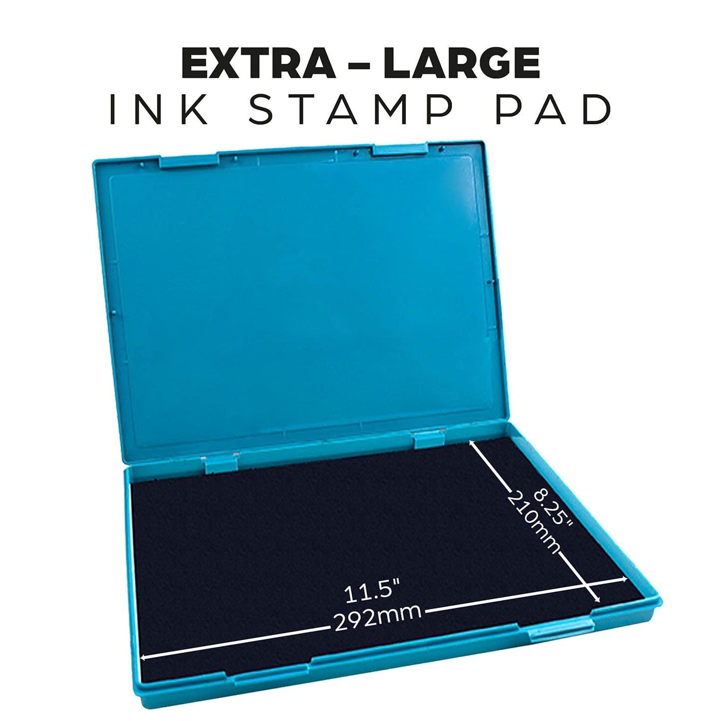 MaxMark Extra Large Black Ink Stamp Pad - 8.25" x 11.5" - Industrial Felt Pad - Black Color