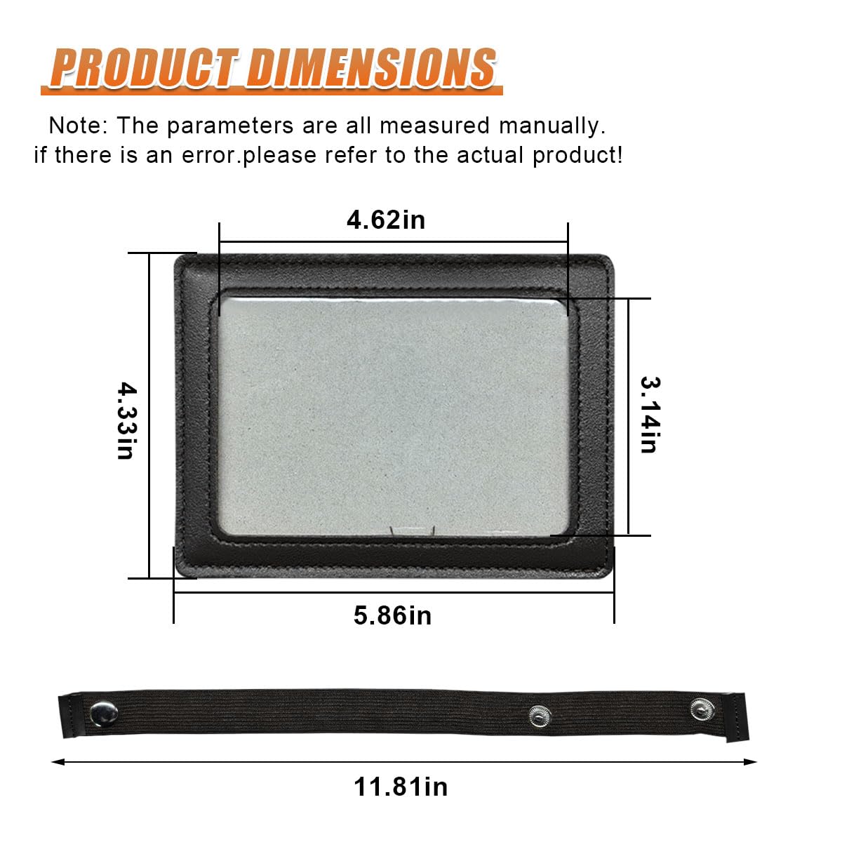 KPFILEH Leather Car Visor Picture Frame, 5.8'' × 4.3'' Auto Sun Visor Photo Holder, Vertical & Horizontal Display, Personalized Car Interior Decoration for Women Men(Black-2PCS)