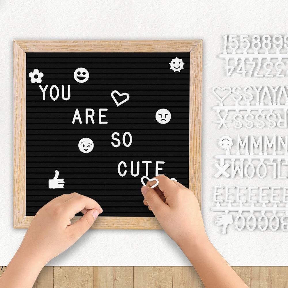 WZLL.SLSP Felt Letter Message Board 340 Letters,Letter Board Sign with Stand, 10X10 Inch for Baby & Pregnancy Announcement Sign,for Party Home Decor