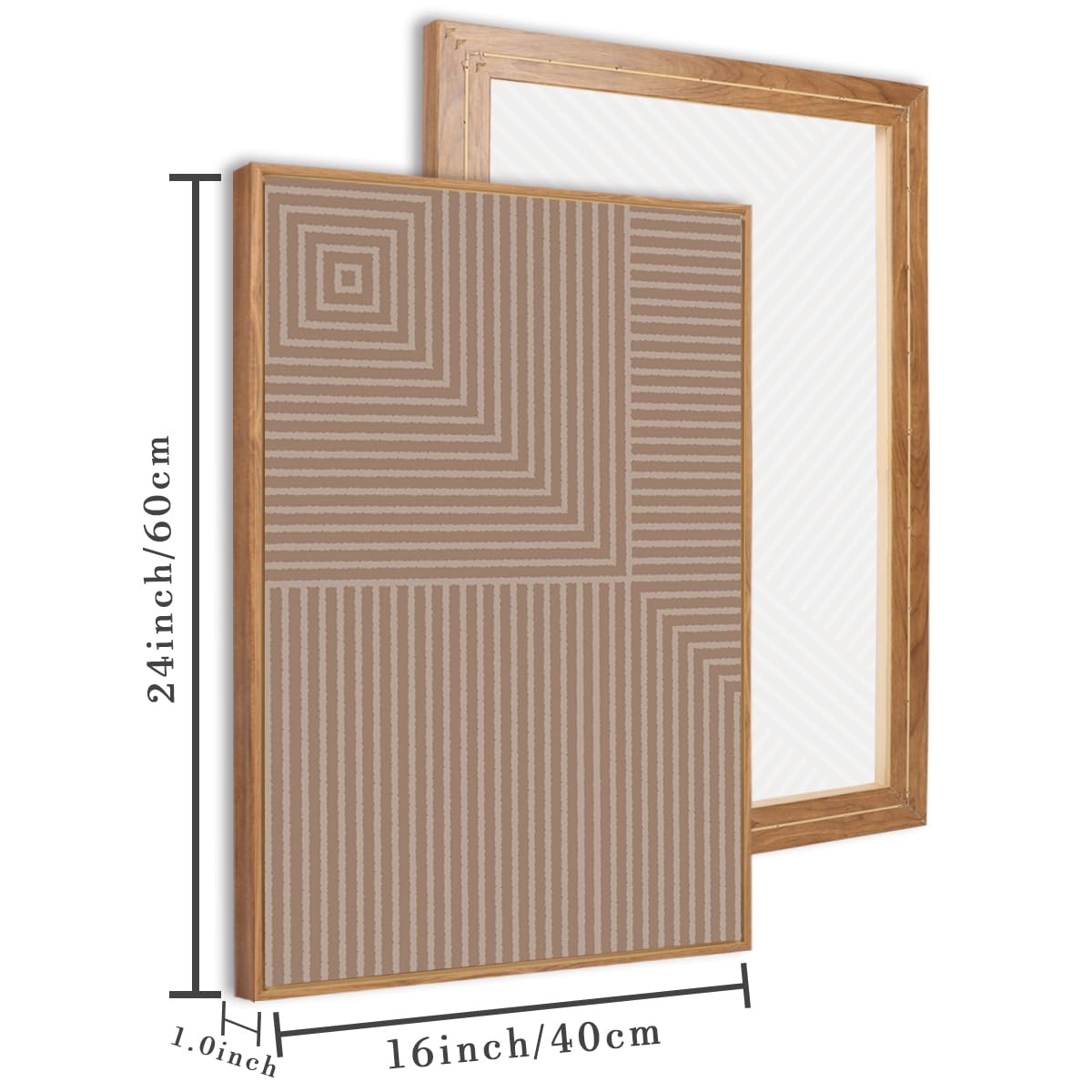 ANHUIB Neutral Abstract Modern Canvas Wall Art Set of 3 Framed Black and White Beige Wall Decor Boho Minimalist Artwork for Walls Geometric Line Painting for Living Room Bedroom Office 16x24 Inch