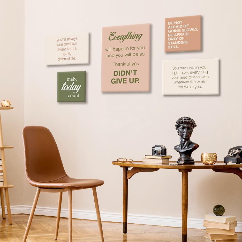 YEOION Inspirational Office Wall Art Motivational Quotes Canvas Wall Decor for Workplace Homeoffice,Office Canvas Wall Decor Set of 6
