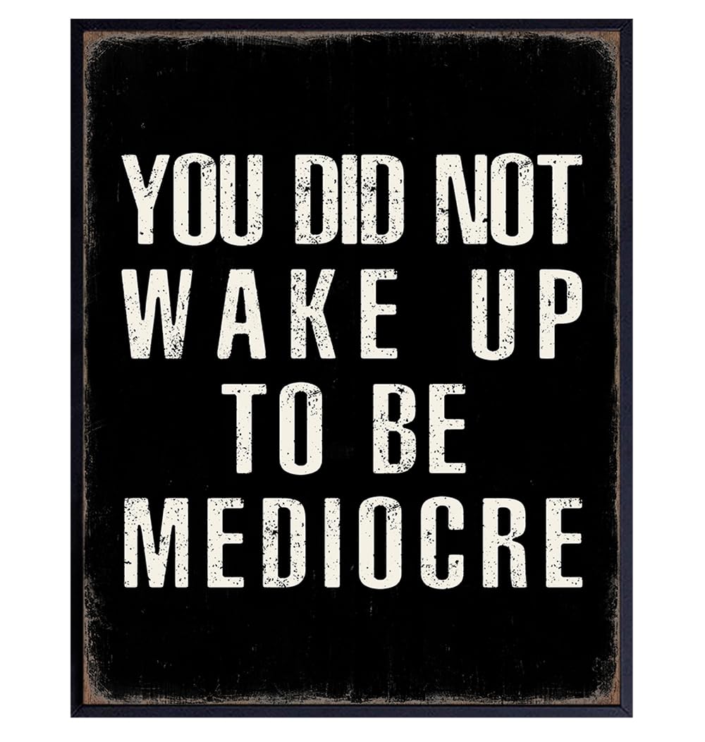 YELLOWBIRD ART & DESIGN Motivational poster 8x10 - Black Rustic Motivation Inspirational Quotes Wall Art - Inspiration Positive Quotes Wall Decor - Office Artwork for Men Entrepreneur Gym Decor