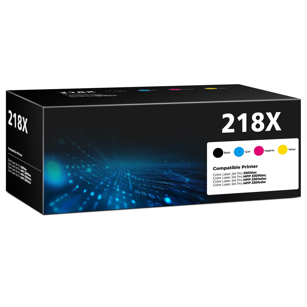 218X Toner Cartridges 4 Pack Color Laser Jet Pro 3201, MFP 3301 (with CHIP) Compatible for HP 218X 218A Toner Cartridge | HP218X HP218A Works with Color Laser Pro 3201dw MFP 3301fdw 3301sdw 3301cdw