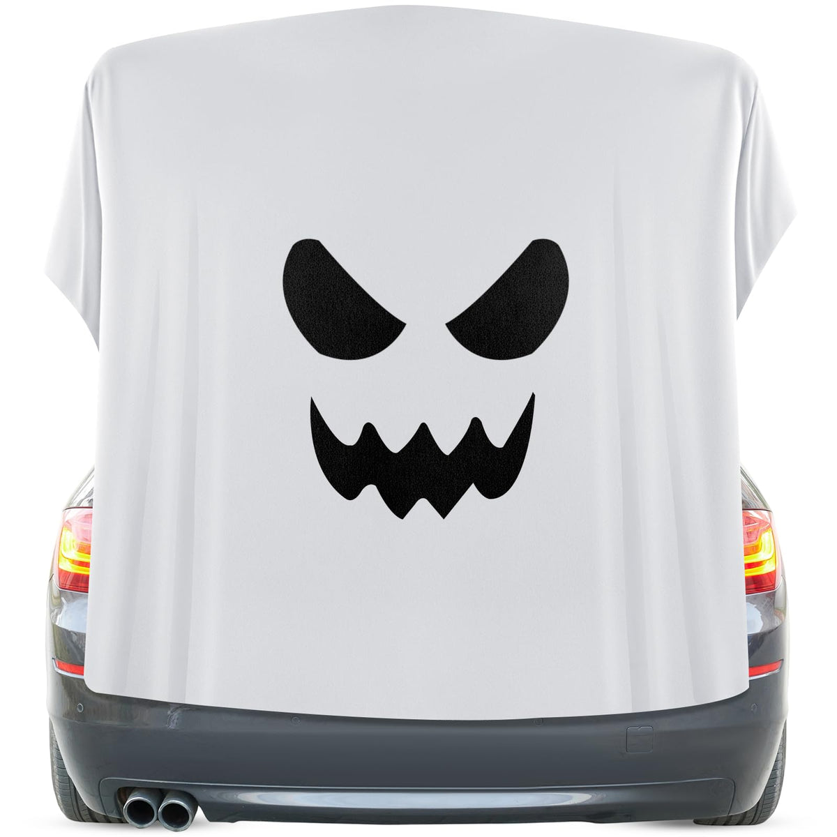 VitalCozy 5 Pcs Halloween Ghost Trunk or Treat Decoration Set DIY Ghost Face Backdrop Kit for Car Archway Trunk Exterior Halloween Outdoor Party Supplies Decor