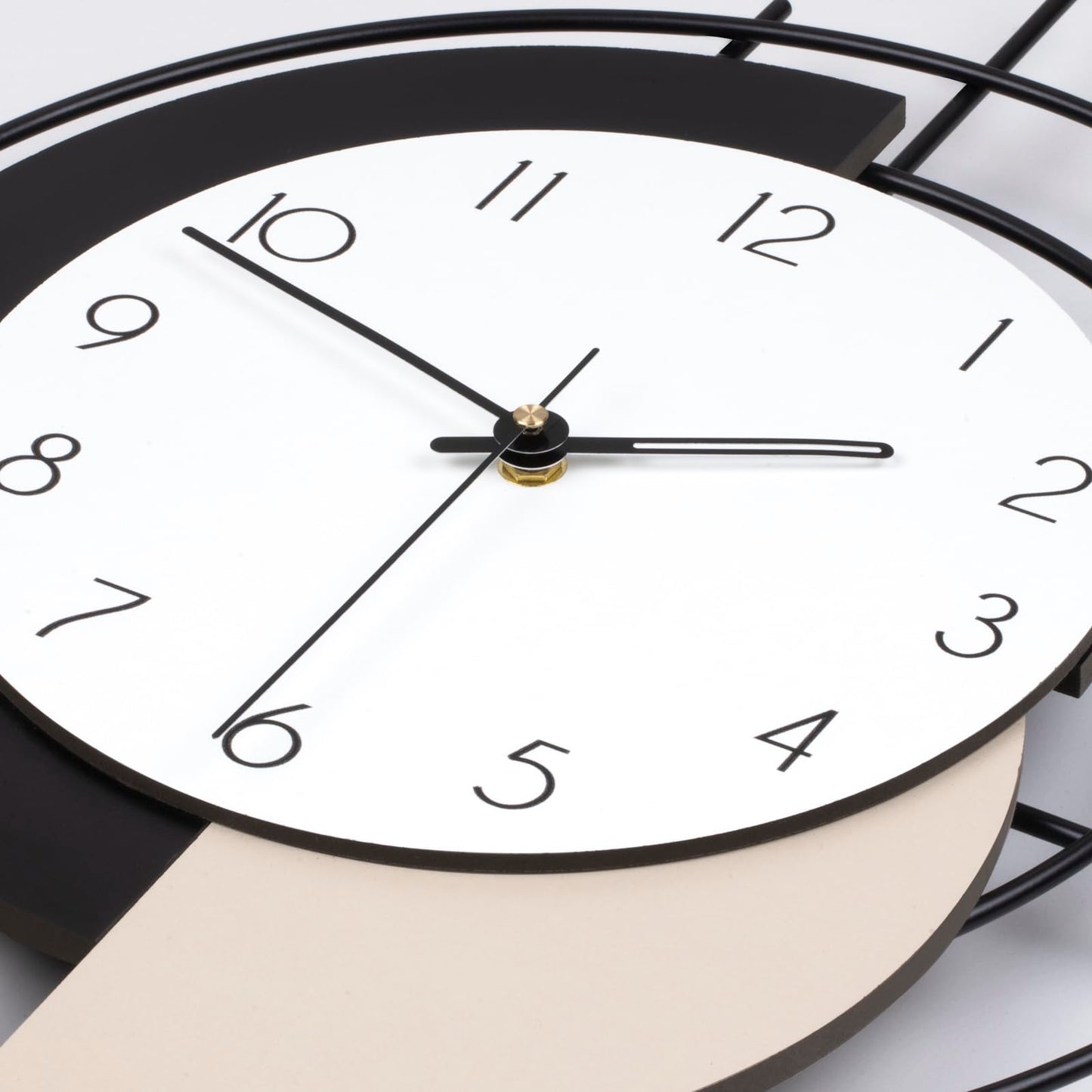 JTWALCLOCK Large Wall Clock for Living Room Decor Modern Decorative Black Wood Wall Clock with Pendulum Battery Operated Non Ticking for Kitchen Bedroom Office 23 Inch Big Silent Art Clock for Home