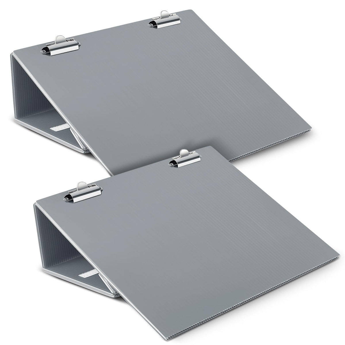 Nuanchu 2 Pcs Folding Slant Board for Writing 14 x 12 Inch Large Slanted Clipboard Adjustable Tilted Writing Board Sloped Surface to Improve Handwriting Legibility Endurance for Office Reading, Gray