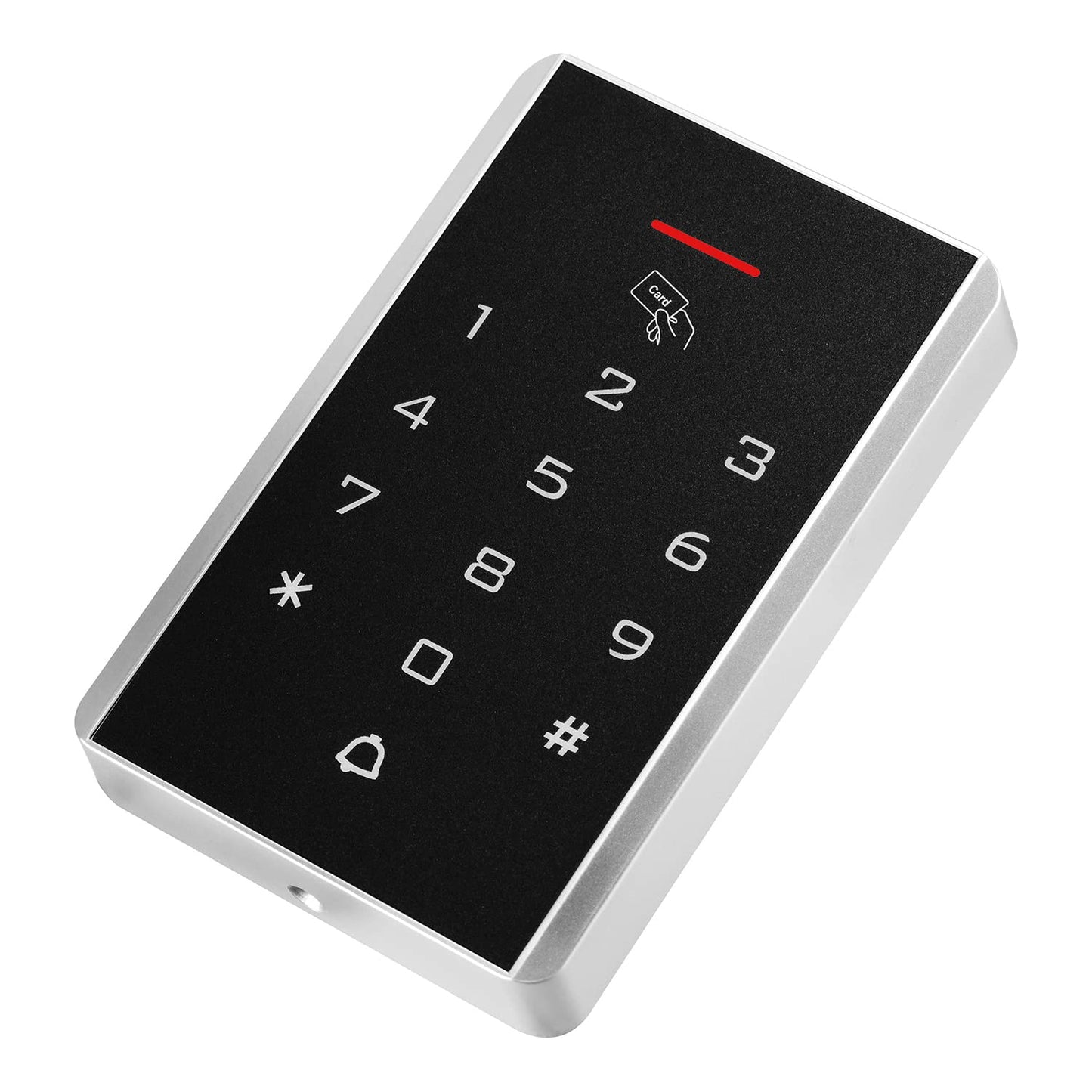 Door Access Control Keypad, 125KHz Proximity ID Card Access Control System, Support 1000 Users Door Access Control, Stand-Alone Keypad + 5PCS Keychains for Entry Access Controller Gate Opener