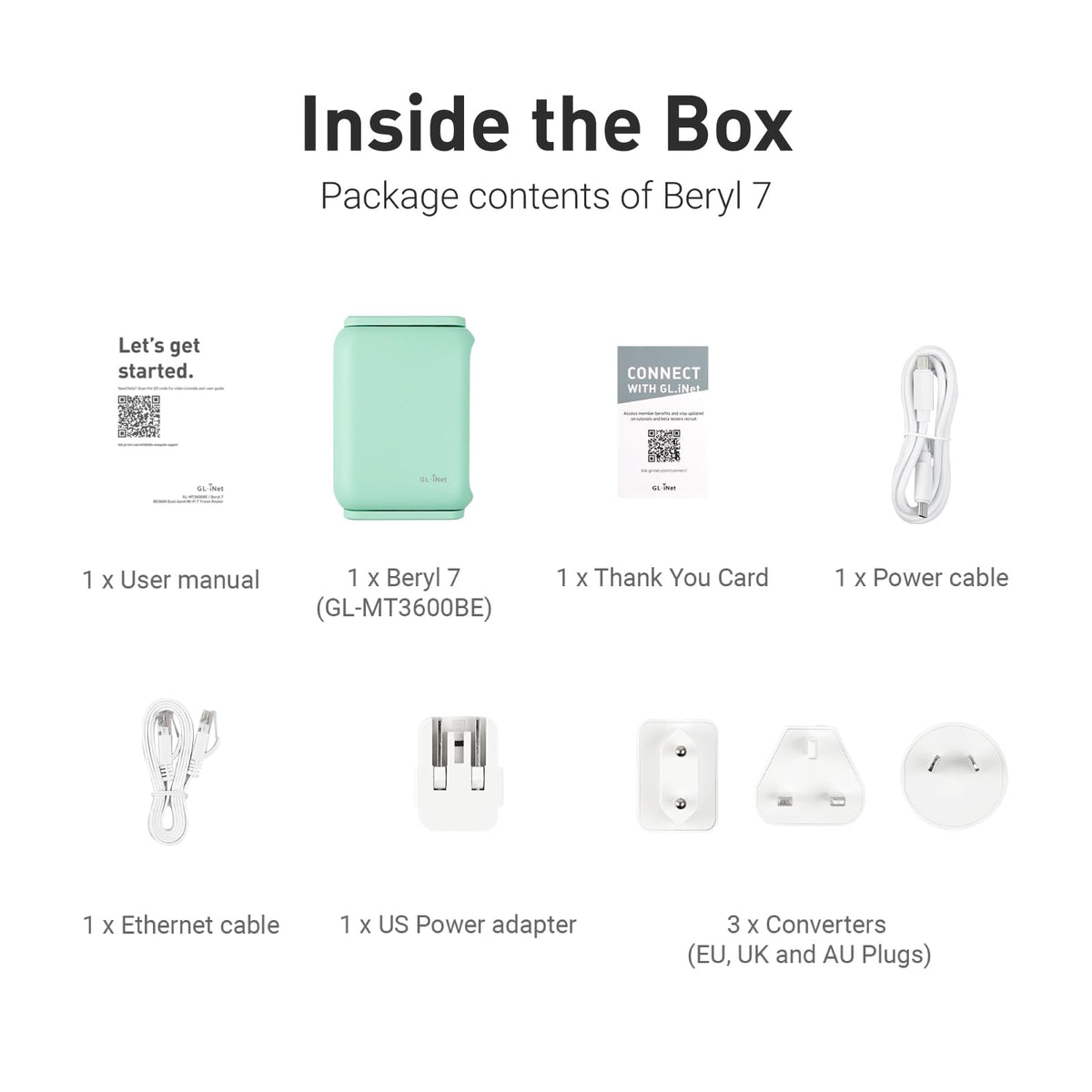 GL.iNet GL-MT3600BE (Beryl 7) Portable Travel Router, Pocket Wi-Fi 7 Wireless 2.5G Router, Mini Portable VPN Routers WiFi for Car, Travel, Public Computer Routers, Business, Mobile/RV/Cruise/Plane