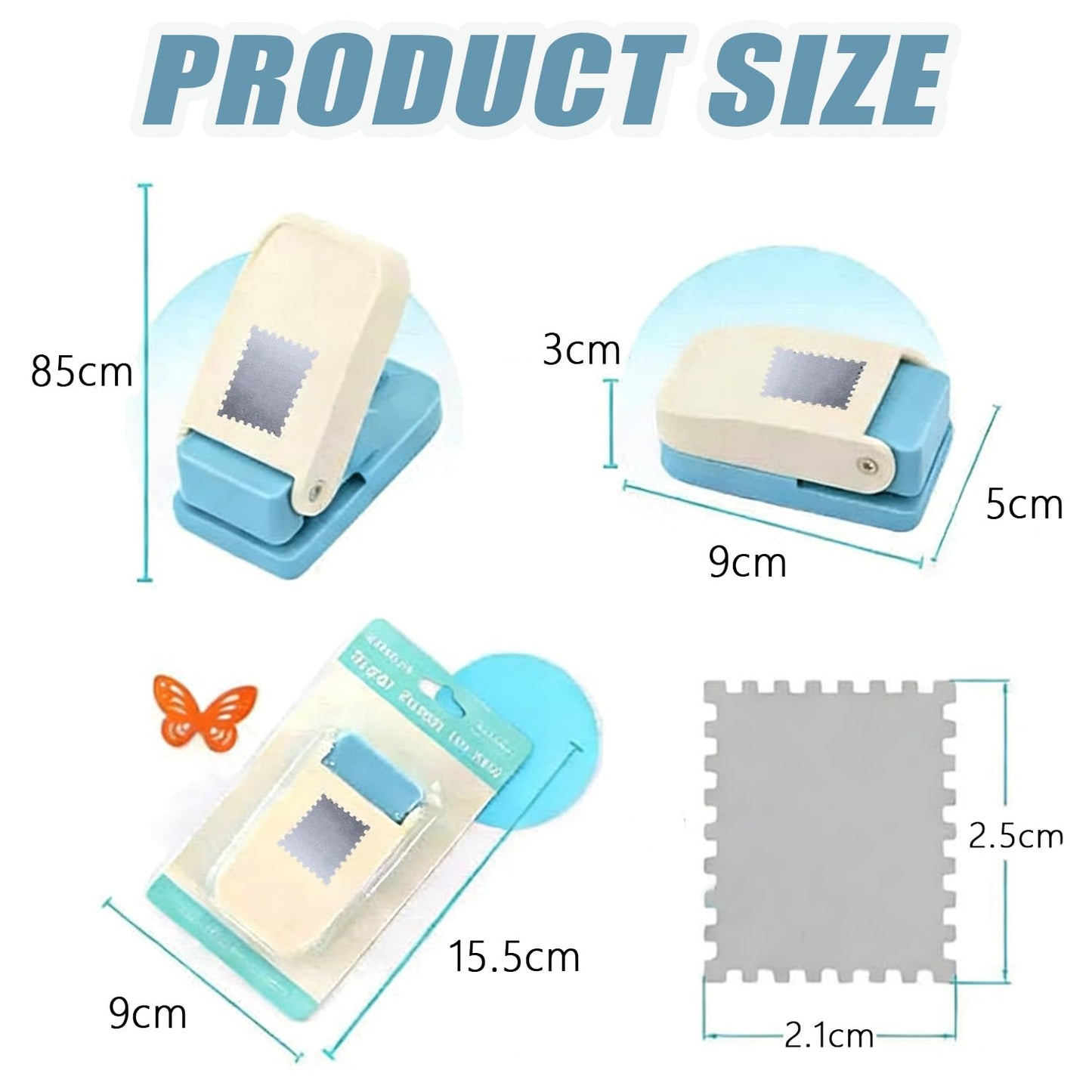 1X0.8inch Rectangular Postage Stamp Puncher,Rectangle Lever Action Stamp Punch,Stamp Punch for Paper Crafting Scrapbooking, DIY Card Making Arts Crafts Supplies