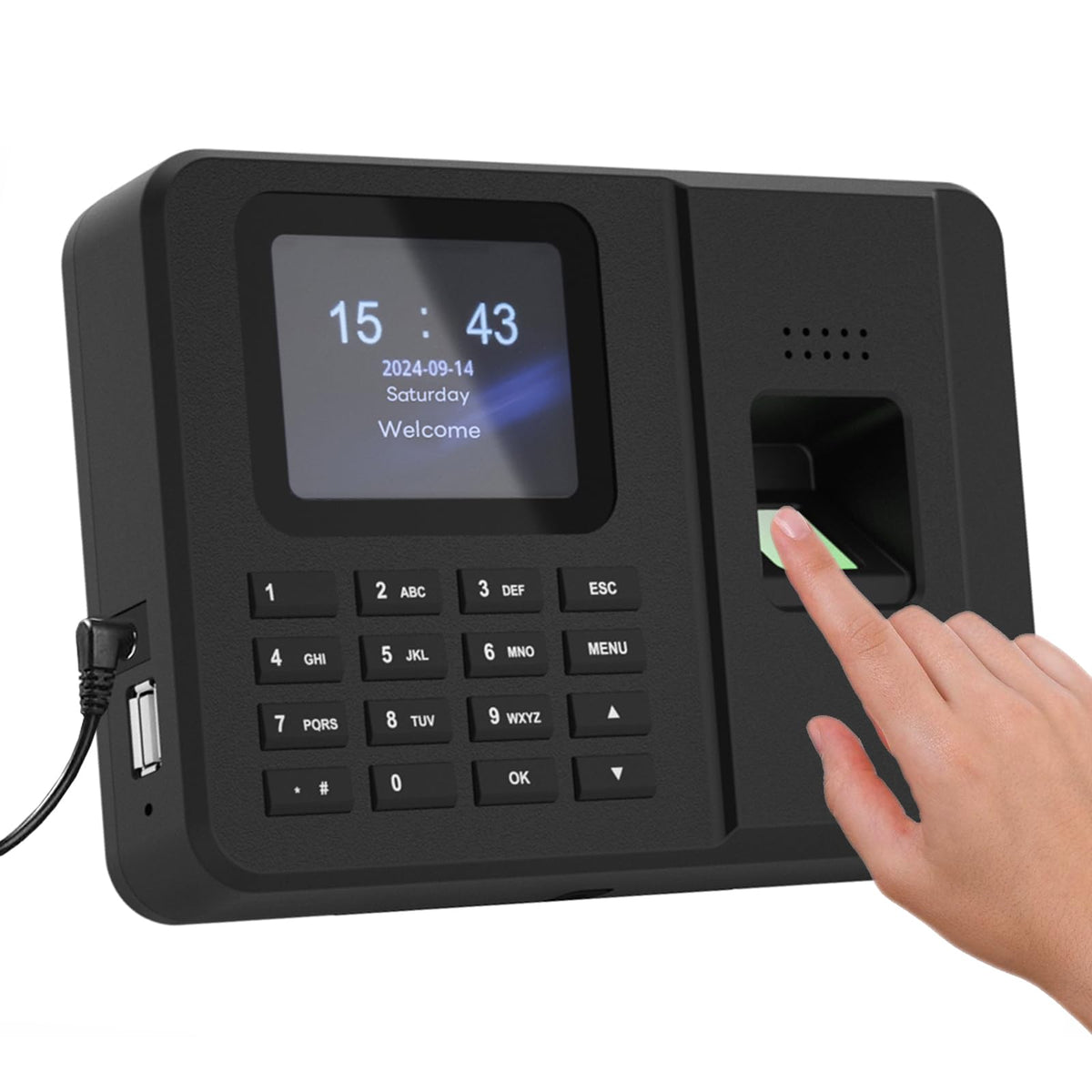 Rabitpos Time Clocks for Employees Small Business, Fingerprint + PIN, Biometric Clock in and Out Machine for Employees, No Monthly Fee, No Software Required