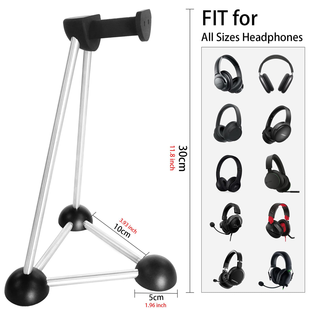 Headphone Stand, Desktop Headset Holder, Desk Earphone Stand, Gaming Headsets, for SteelSeries/Logitech/HyperX/Sony/Beats/Sennheiser/Anker/Xbox, and All Headphones.(Red) (Black)