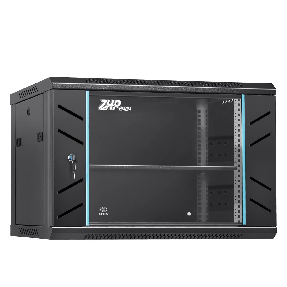 ZHPHMBM 6U Wall Mount IT Network Rack Cabinet - SPCC Cold-Rolled Steel with Vents for Heat Dissipation, Easy Assembly and Cable Routing 15 in Depth for AV and Network Equipment