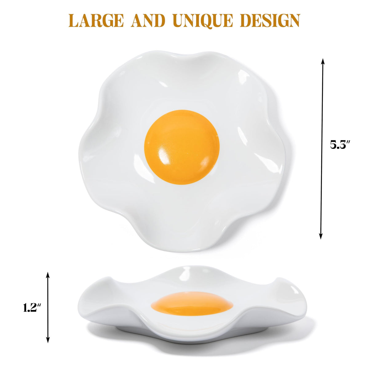 Fried Egg Ceramic Spoon Rest for stove top and kitchen counter | Large and Dishwasher-Safe Sponge holder | Home & kitchen decor | Kitchen Gifts for women | House warming gifts new home