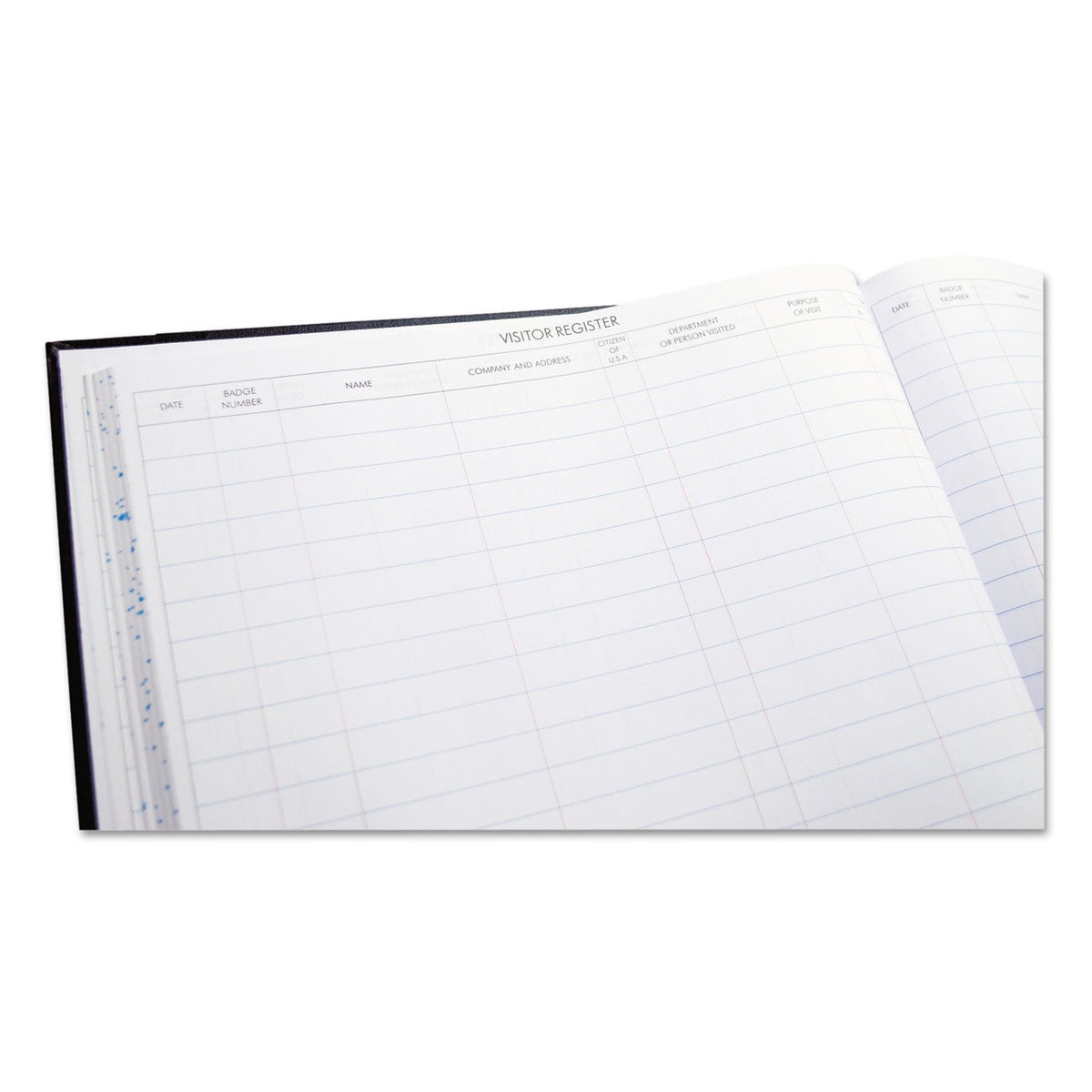 Wilson Jones S491 Detailed Visitor Register Book, Black Cover, 208 Ruled Pages, 9 1/2 x 12 1/4