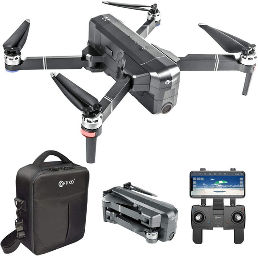 Contixo F24 Pro Drones With Camera For Adults, 30 Minutes Flight Time, 4K UHD Foldable RC Quadcopter GPS Return Home, Foldable FPV Brushless Motors Profession Flying Drone With Carrying Case