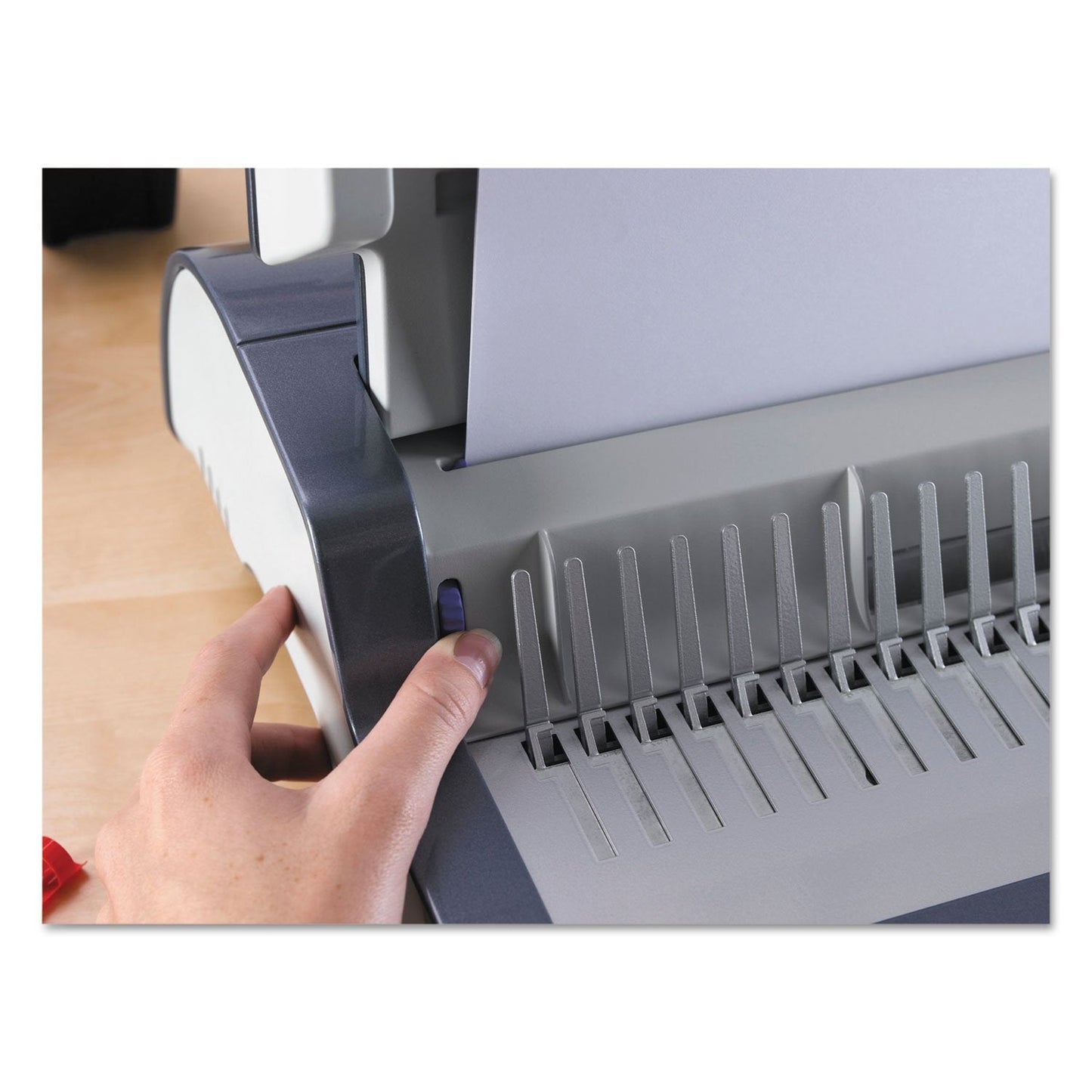 Fellowes 5216901 Quasar 500 Electric Comb Binding System, 16 7/8 x 15 3/8 x 5 1/8, Metallic Gray, Alloy Steel