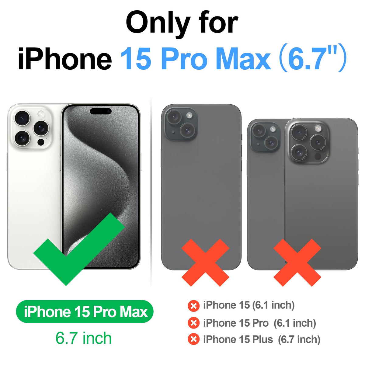 SkyEagle Compatible with Magsafe 2 in 1 Detachable iPhone 15 Pro Max Wallet Case with Card Holder,Women Men Magnetic PU Leather RFID Blocking Flip Kickstand Credit Slots for Apple 15 Pro Max,Brown
