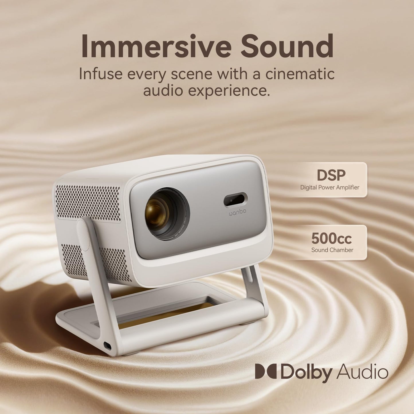 【Official Licensed Google TV 14】Wanbo Vali 1 Pro 4K Smart Projector, Flagship MT9660 Chip, MEMC, 900ANSI, Native 1080P, Dolby Audio, Fully Automatic, 260" Portable Home Outdoor Movie Projector