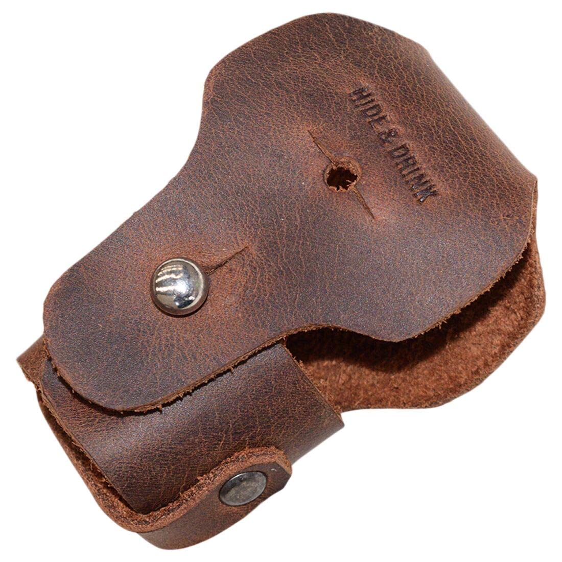 Hide & Drink, Leather iPhone Charger Holder/Cord Organizer/Travel Essentials/Phone Accessories, Handmade Includes 101 Year Warranty :: Bourbon Brown