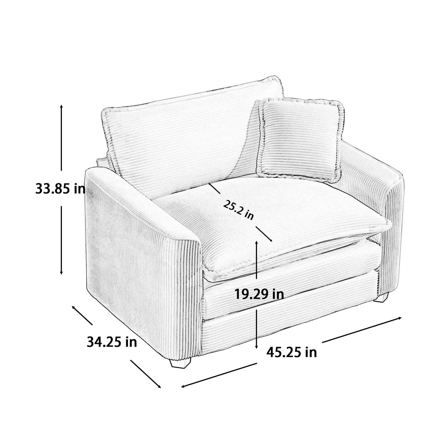 KEIKI 3-Piece Sofa Set with 1 Oversized Corduroy 3-Seater Sofa & 1 Loveseat & 1 Single Sofa, Upholstered 6-Seater Couch Set with 10 Pillow, High-Density Foam Cushions, for Living Room, Green