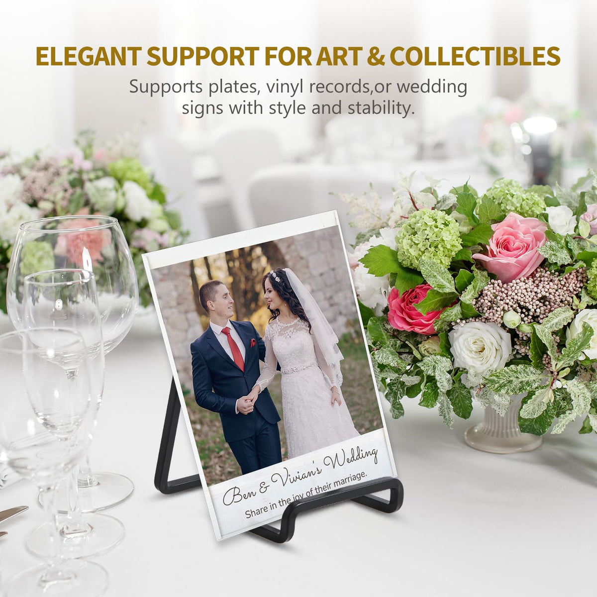 Plate Holder Easel Display Stand - 4.5 inch Metal Plate Stands for Display - Tabletop Picture Stand - Black Iron Easels for Display Pictures | Photo Frames | Book | Decorative Plates | Plaque - 1 Pack