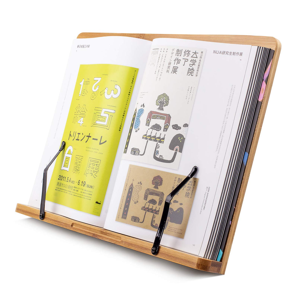 (19.68 x 14 Inch) Extra Large Book Stand for Reading Hands Free,Recipe Cookbook Holder for Kitchen Counter,Textbook Stands for Heavy Thick Books,Bamboo Holders for Bible,Tablet,Law School,Drawing
