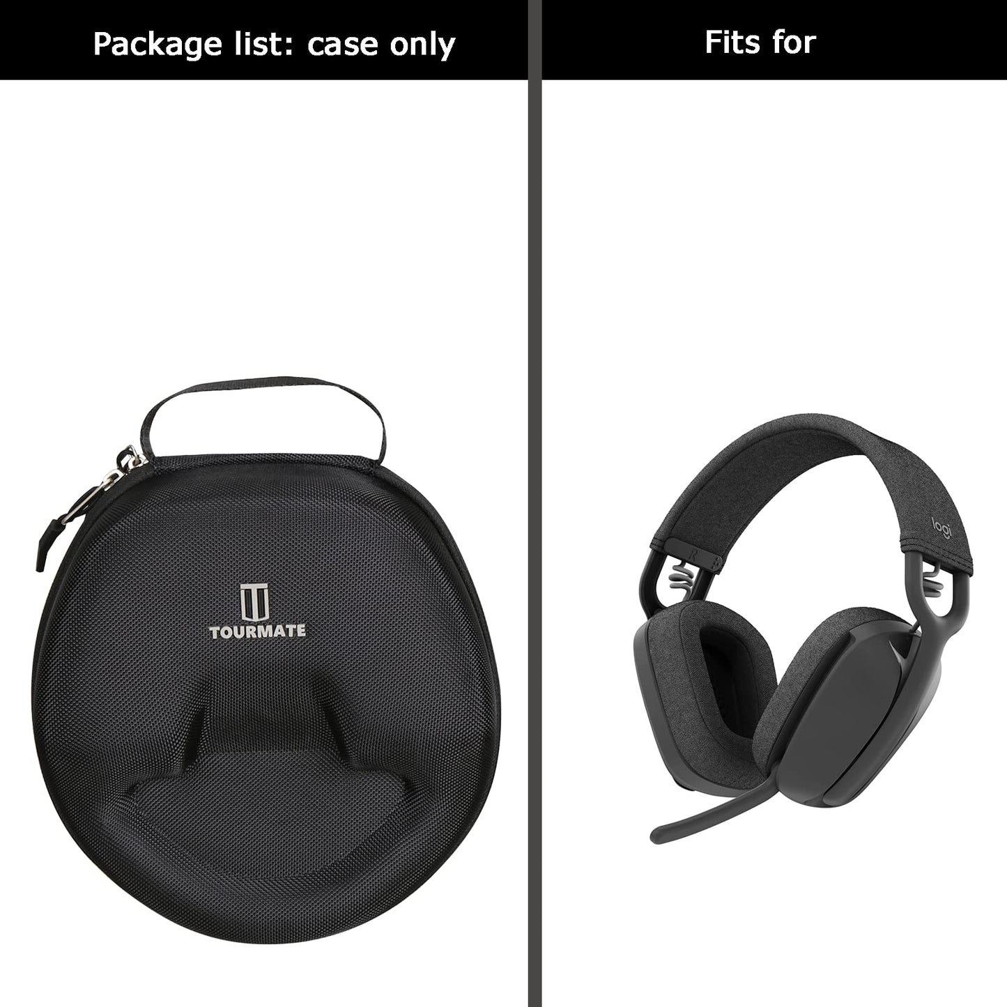 Hard Travel Case for Logitech Zone Vibe 100/125 Wireless Ear Headphones, Protective Carrying Storage Case - Tourmate（only case）