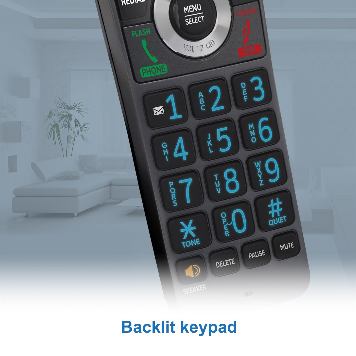 AT&T GL2101-2 DECT 6.0 2-Handset Cordless Phone with Call Block & Caller ID - Full-Duplex Speakerphone, 2" White Backlit Display, Lighted Keypad, Graphite & Black