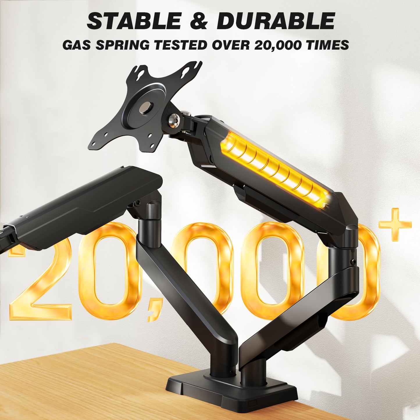 5Rcom Dual Monitor Stand for 17-34 inch Computer Screens, Full Motion Monitor Dual Monitor Arms, Dual Monitor Arms Hold up to 22lbs, Gas Spring Monitor Stand, 75/100mm VESA Mount