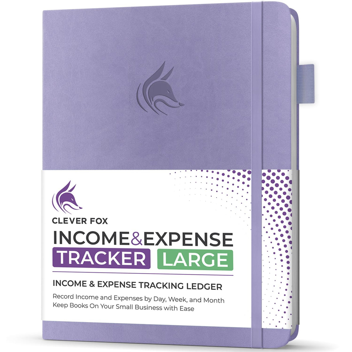 Clever Fox Income & Expense Tracker Large – Accounting & Bookkeeping Ledger Book for Small Business – 2-Year Record Notebook, A4 (Lavender)