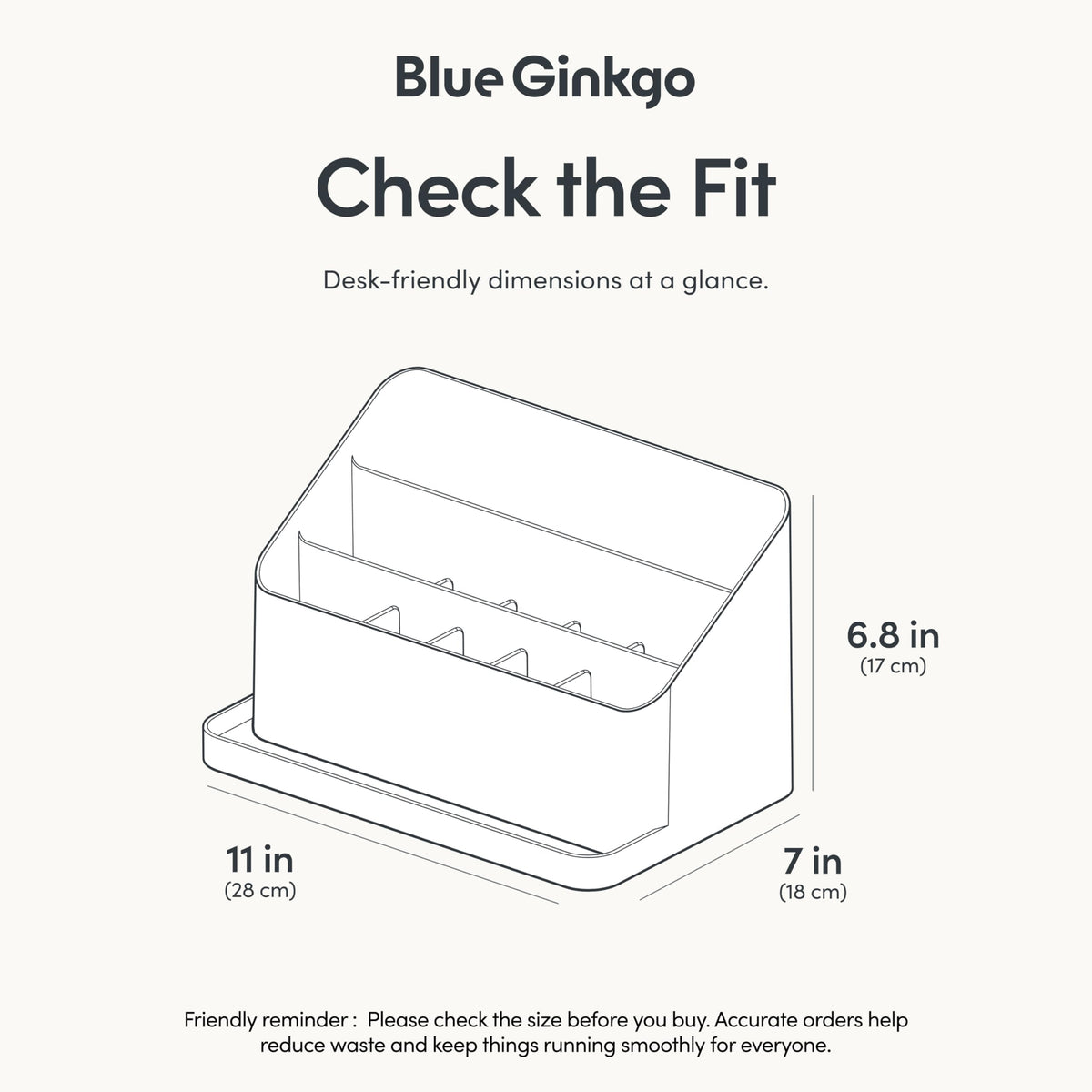 BLUE GINKGO Desk Organizer – Korean-Made Office Storage for Pens, Notes, Mail, and Supplies (White)