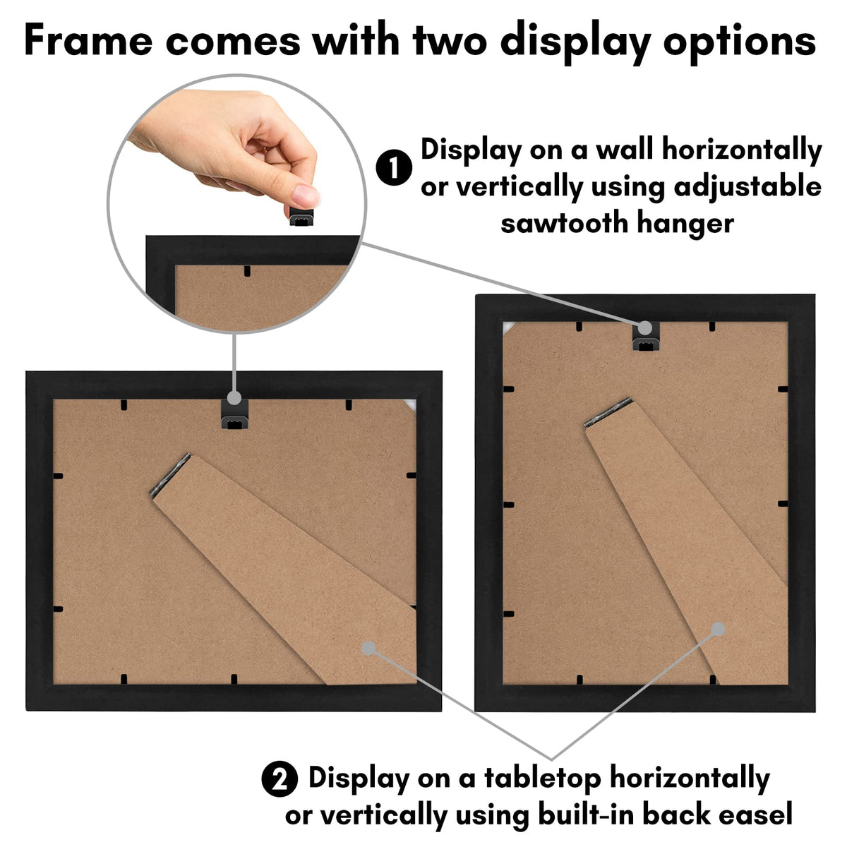 Americanflat 8.5x11 Diploma Frame with Shatter-Resistant Glass - Document Frames with Engineered Wood - Legacy Collection - Certificate Frame for Tabletop and Wall Display - Black