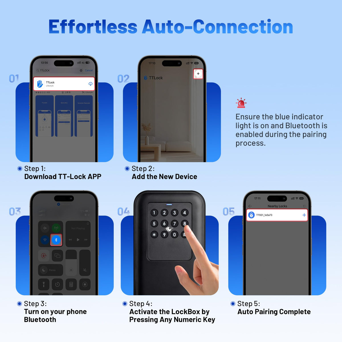 LOQRON Smart Key Lock Box with Bluetooth TTLock APP Control, Silicone Keypad IP65 Waterproof USB-C & Manual Key Emergency Unlock Large Capacity for Outdoor Home & Airbnb