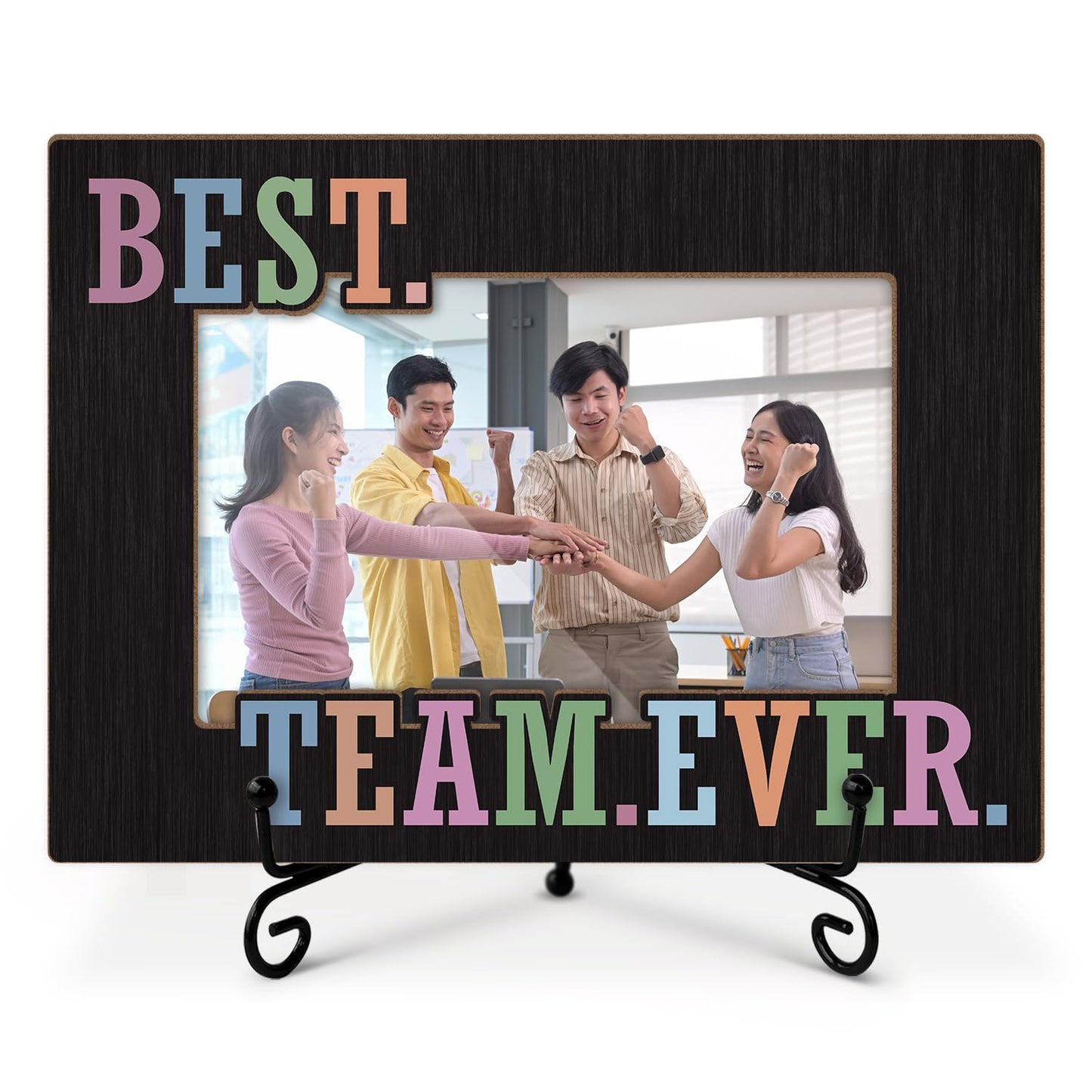Qssfdgg Best Team Ever Picture Frame, Team Gifts for Employees Coworker Boss Staff, 4x6 Photos Frame with Stand for Home Office Tabletop Display Decorations-08