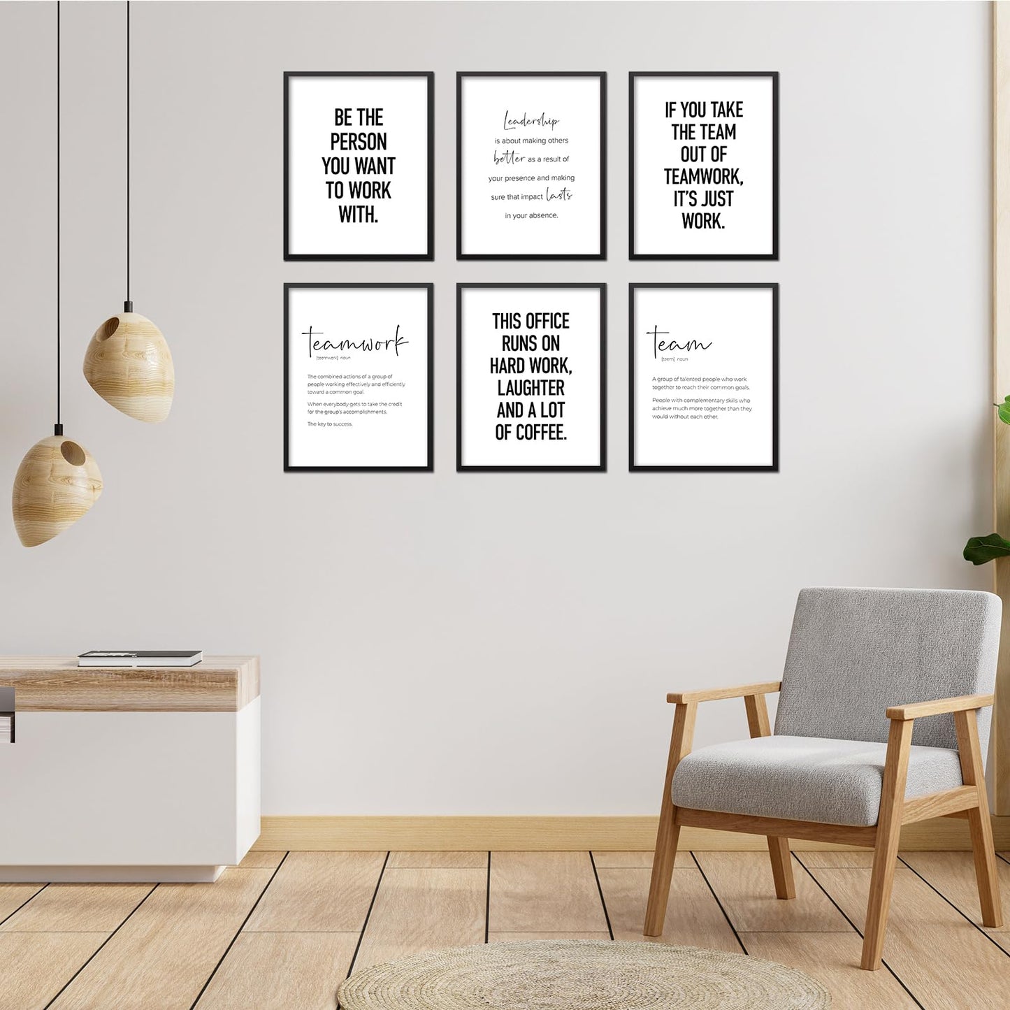Modern Office Wall Art Motivational Posters Set of 6 Office Decor for Women Funny Team Posters Teamwork Inspirational Wall Art Positive Modern Decor Poster Canvas Print Unframed