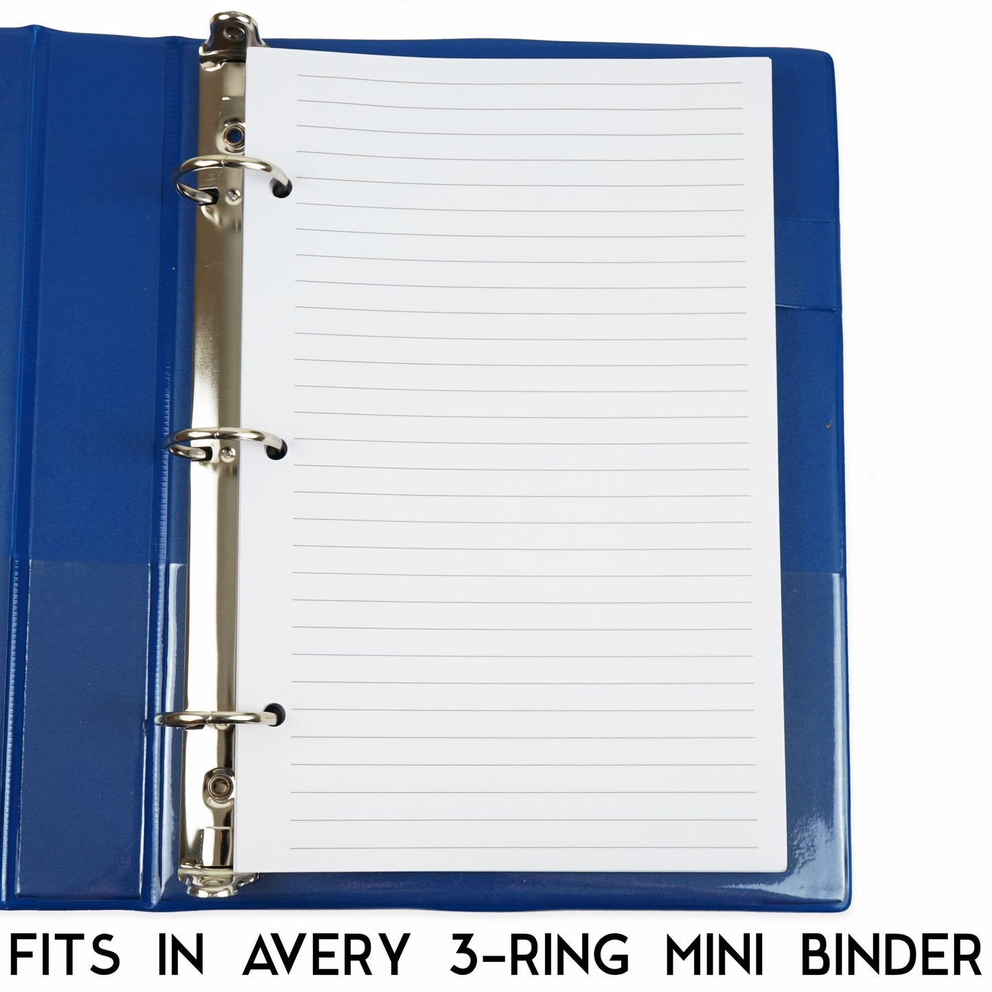 Half Letter Lined Paper, 3-Hole Punched, 250 Sheets/500 Pages, 100 GSM, Line Paper Binder Refill, 5.5 in. x 8.5 in., fits in Half Letter 3-Ring Binders, Mini Binder Refill Inserts