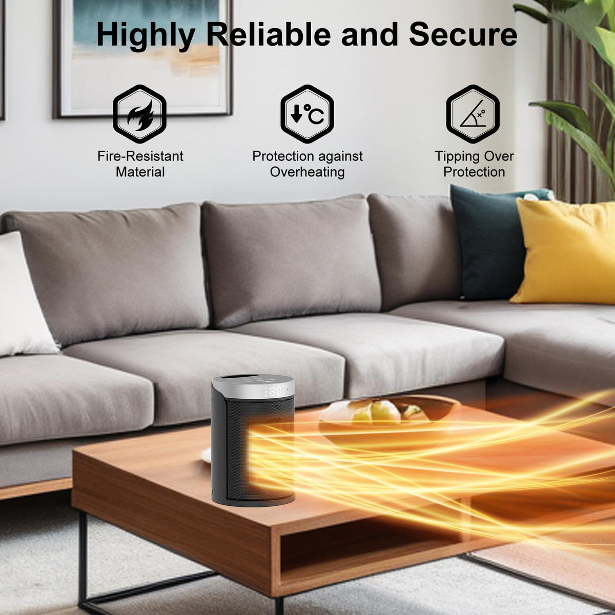 Space Heater, AUBKN Small Portable Electric Heaters for Indoor Use with Thermostat and Remote,12H Timer, 5 Mode, 1500W PTC Ceramic Fast Safety Heat for Home Office Bedroom
