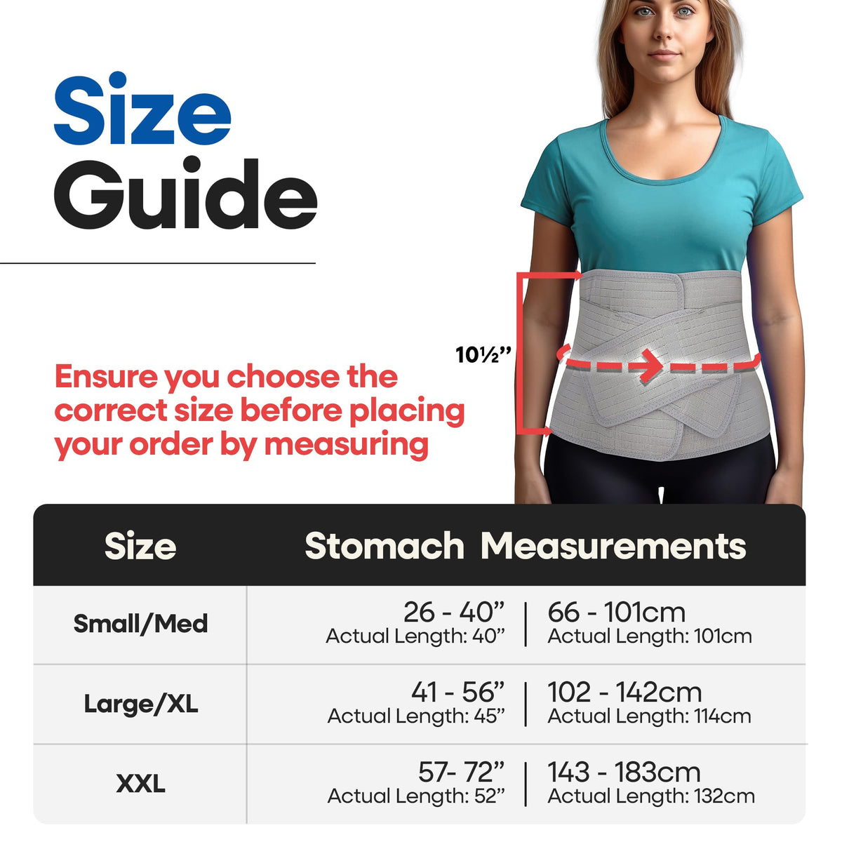 Abdominal Binder Post Surgery Tummy Tuck - Postpartum Belly Band Wrap | Post C Section Belly Binder Recovery | Stomach Compression Hernia Belt For Men & Women After Pregnancy, Hysterectomy L/XL