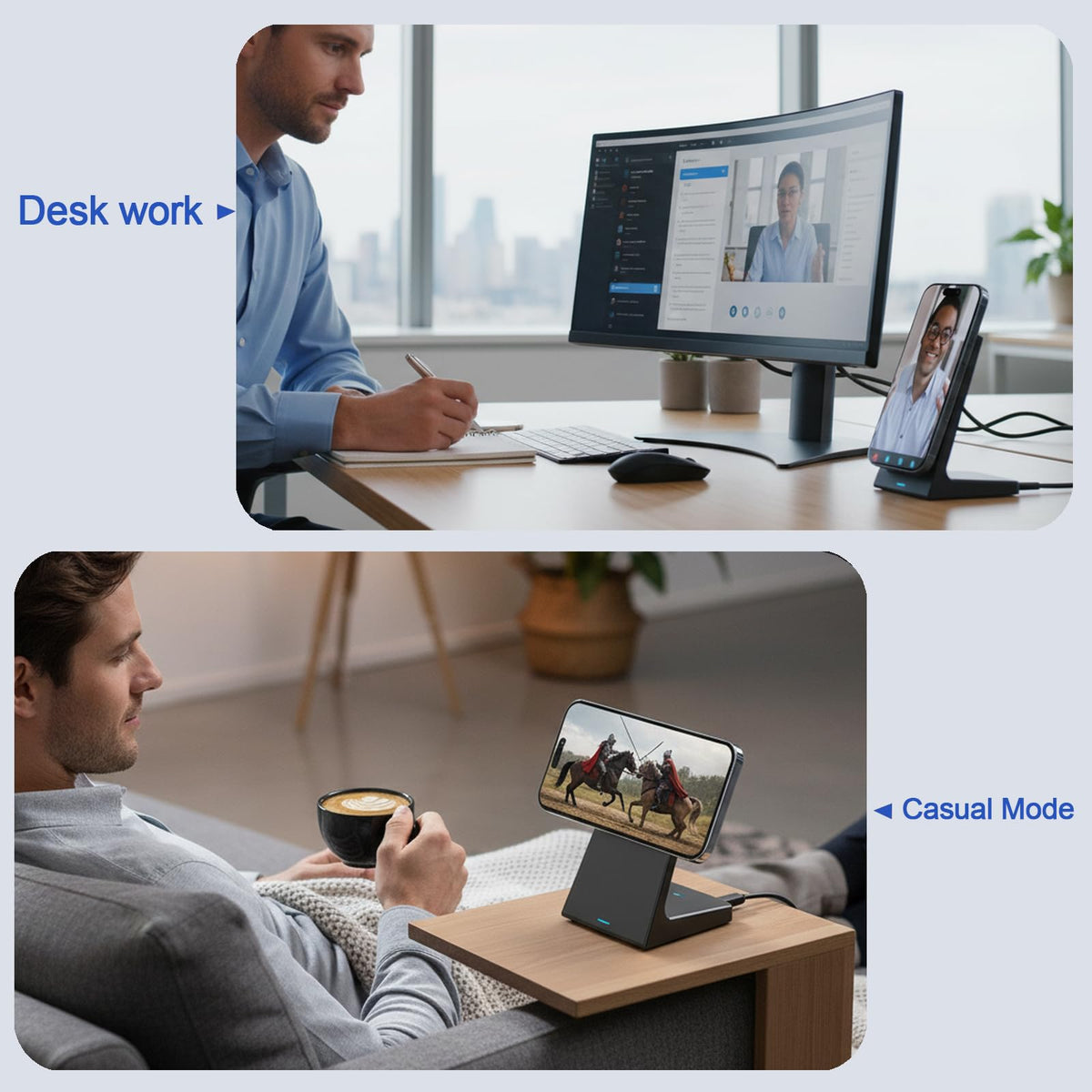 Wireless Charging Station - Magnetic Charger for iPhone 17/16/15/14/13/12 Series, Compatible with Apple, Stable Wireless Charger Stand for Desk & Bedside, Gifts for Men/Women