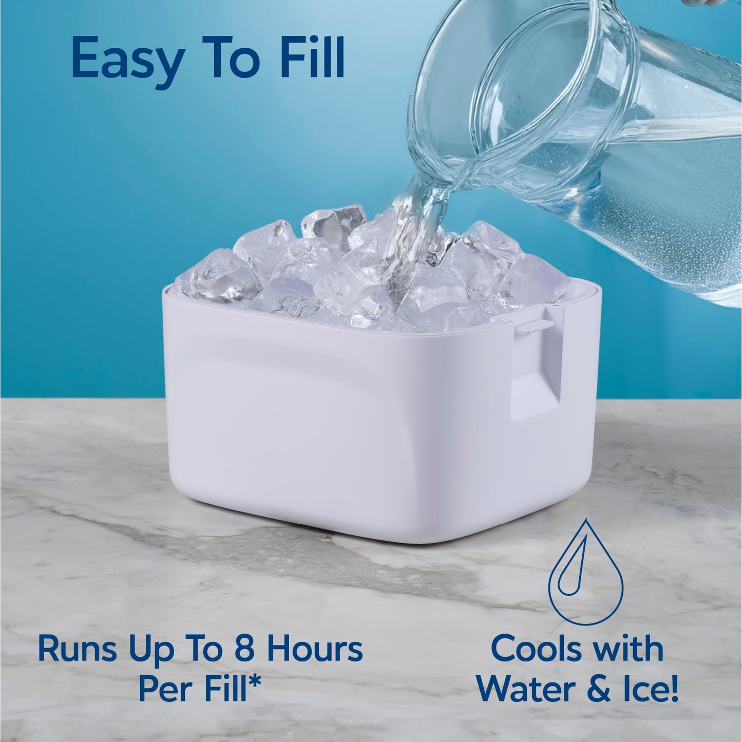 Arctic Air Ice Jet X3 Portable Air Cooler,Dual Mist Modes, Up to 8-Hour Cooling Time, 3-Speed Portable Cooler with Adjustable Airflow, USB C, LED Mood Light, Lightweight, Great for Home & Travel