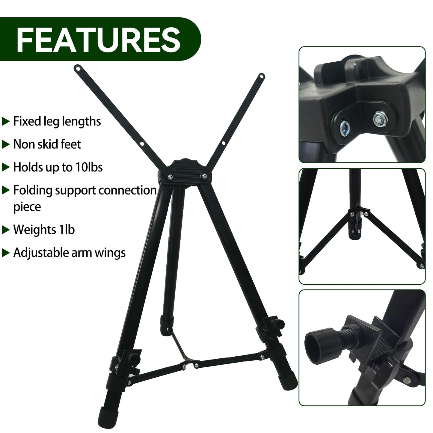 Table Top Easel Stand for Sign – Art Adjustable Portable Sturdy Tripod Artist Easel for Painting and Display - Black Heavy Duty Poster Floor White Board Stand for Canvas Holder Painter and Adults